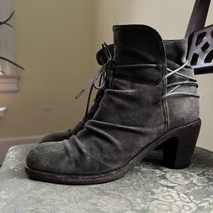 Fiorentini + Baker Green/Brown/Gray Suede Boots Booties Lace-Up Size 39